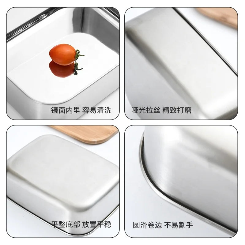 Lunch Box Bamboo Stainless Seal Food Storage Container