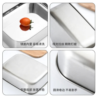 Lunch Box Bamboo Stainless Seal Food Storage Container